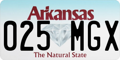 AR license plate 025MGX