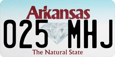 AR license plate 025MHJ