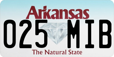 AR license plate 025MIB