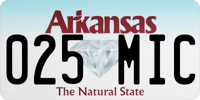 AR license plate 025MIC
