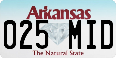 AR license plate 025MID