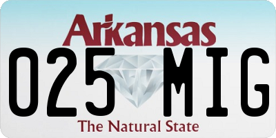 AR license plate 025MIG