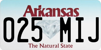 AR license plate 025MIJ