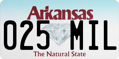 AR license plate 025MIL
