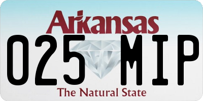 AR license plate 025MIP