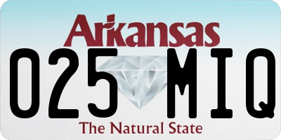 AR license plate 025MIQ