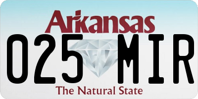 AR license plate 025MIR