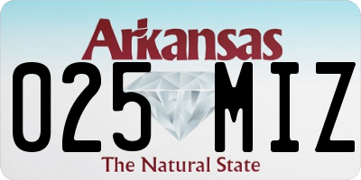 AR license plate 025MIZ