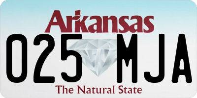 AR license plate 025MJA
