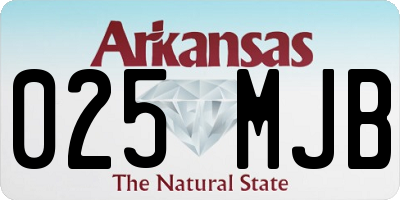 AR license plate 025MJB