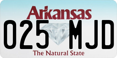 AR license plate 025MJD