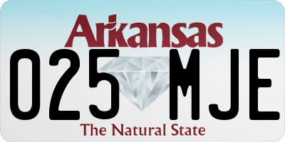 AR license plate 025MJE