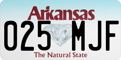 AR license plate 025MJF