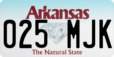 AR license plate 025MJK