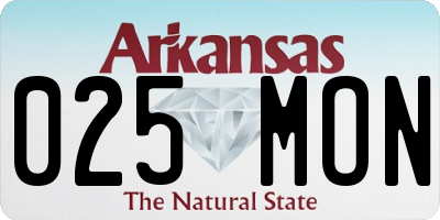 AR license plate 025MON
