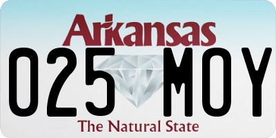 AR license plate 025MOY
