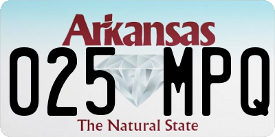 AR license plate 025MPQ