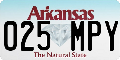 AR license plate 025MPY