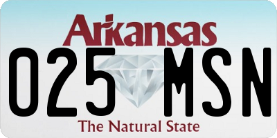 AR license plate 025MSN