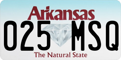 AR license plate 025MSQ