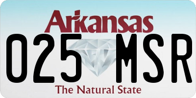 AR license plate 025MSR
