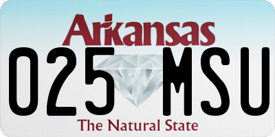 AR license plate 025MSU