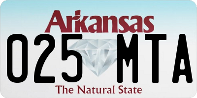 AR license plate 025MTA