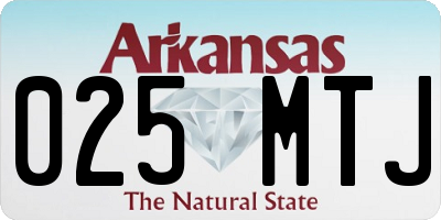 AR license plate 025MTJ