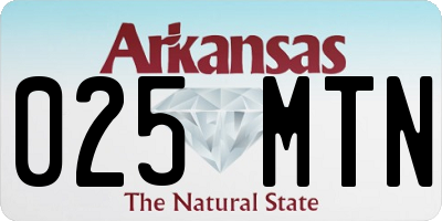 AR license plate 025MTN