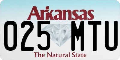 AR license plate 025MTU