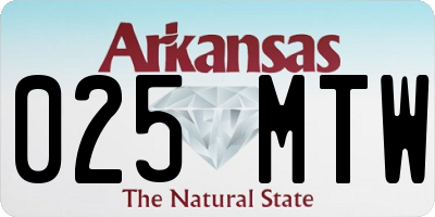AR license plate 025MTW