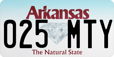 AR license plate 025MTY