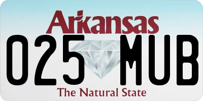 AR license plate 025MUB