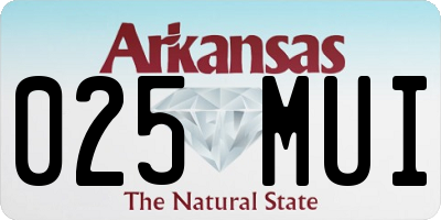 AR license plate 025MUI