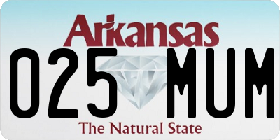 AR license plate 025MUM