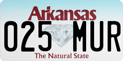 AR license plate 025MUR