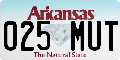 AR license plate 025MUT