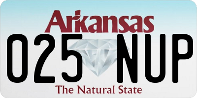 AR license plate 025NUP