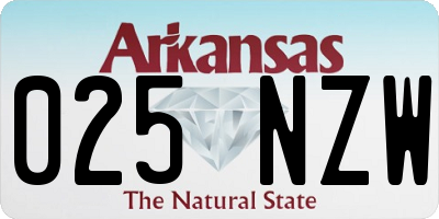 AR license plate 025NZW