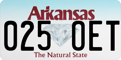 AR license plate 025OET