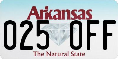 AR license plate 025OFF