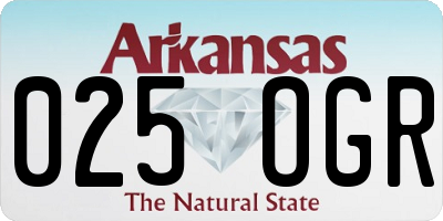 AR license plate 025OGR