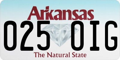 AR license plate 025OIG