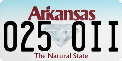 AR license plate 025OII
