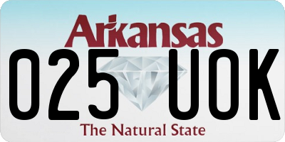 AR license plate 025UOK