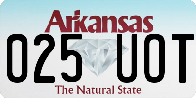 AR license plate 025UOT