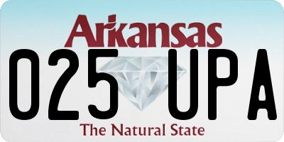 AR license plate 025UPA