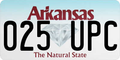AR license plate 025UPC