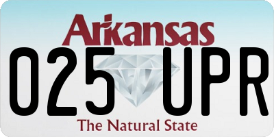 AR license plate 025UPR