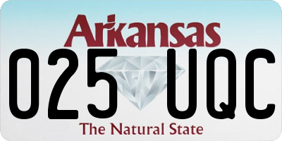 AR license plate 025UQC